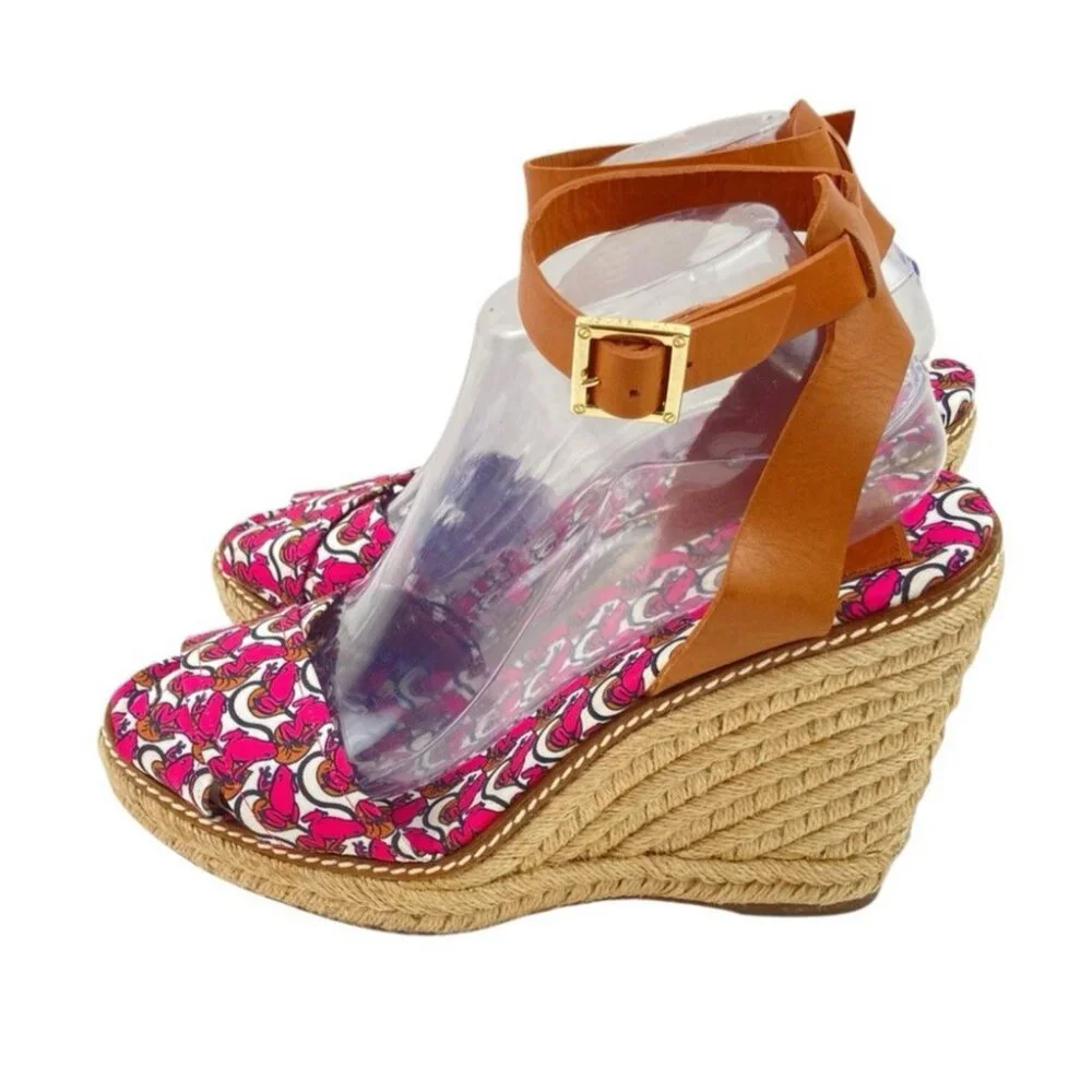 *Tory Burch Platform Espadrille Sandals Womens Size 10 Frogs Cottagecore Girly